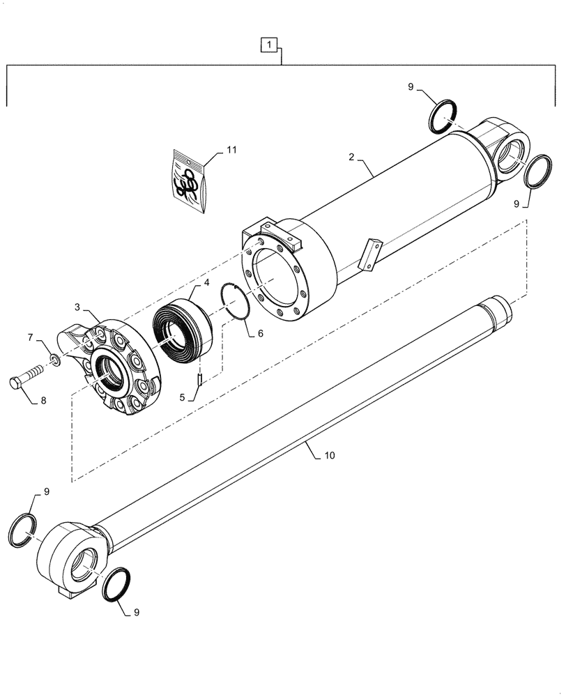 Схема запчастей Case 821G - (35.100.030) - TILT CYLINDER ASSEMBLY (35) - HYDRAULIC SYSTEMS