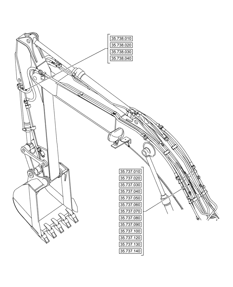 Схема запчастей Case CX750D RTC - (35.000.000[02]) - SECTION INDEX - HYDRAULIC SYSTEMS (35) - HYDRAULIC SYSTEMS