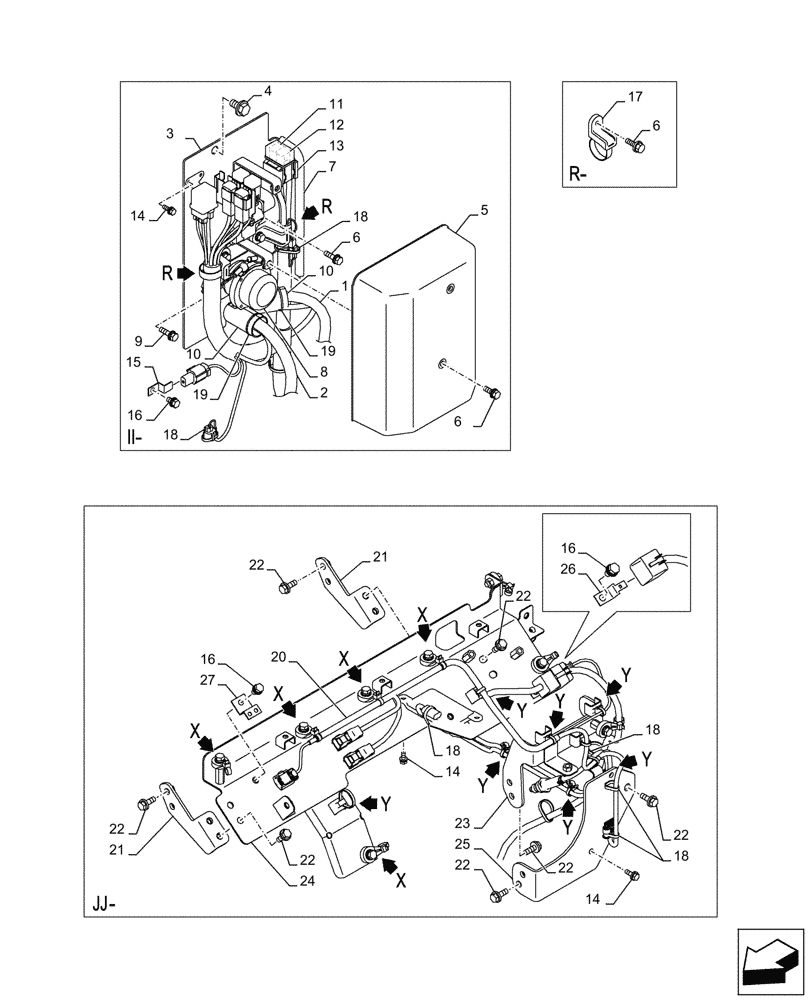 Схема запчастей Case CX290D LC SL - (55.100.050) - MAIN, WIRE HARNESS (55) - ELECTRICAL SYSTEMS