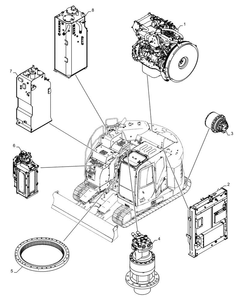 Схема запчастей Case CX245D - (05.100.03[02]) - CAPACITIES (05) - SERVICE & MAINTENANCE