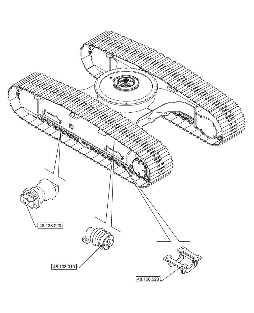 Схема запчастей Case CX750D RTC - (48.000.000[01]) - SECTION INDEX - SUSPENSION AND TRACKS (48) - TRACKS & TRACK SUSPENSION