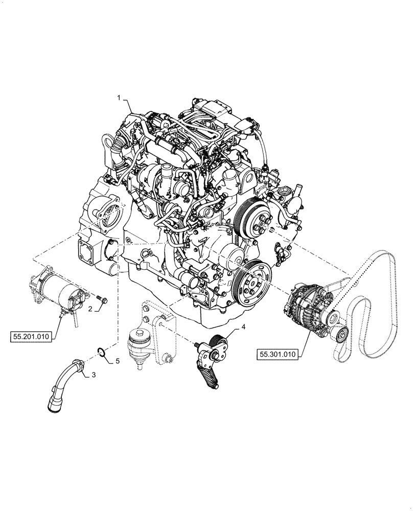 Схема запчастей Case 750M WT - (10.001.020) - VAR - 784818 - ENGINE, SERVICE (10) - ENGINE