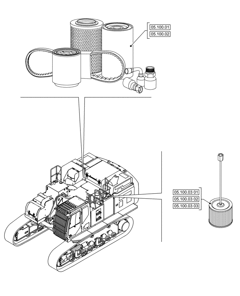 Схема запчастей Case CX750D RTC - (00.000.005) - PICTORIAL INDEX - MACHINE COMPLETION AND EQUIPMENT (00) - GENERAL & PICTORIAL INDEX