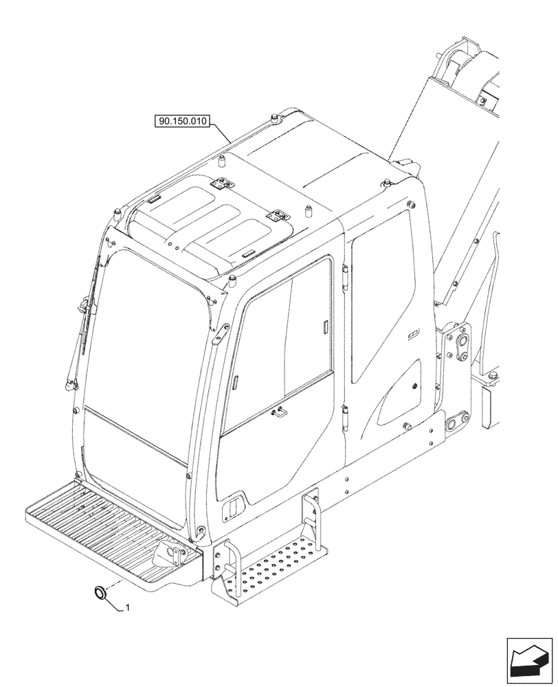 Схема запчастей Case CX290D LC SL - (90.116.010) - CAB, COVER (90) - PLATFORM, CAB, BODYWORK AND DECALS