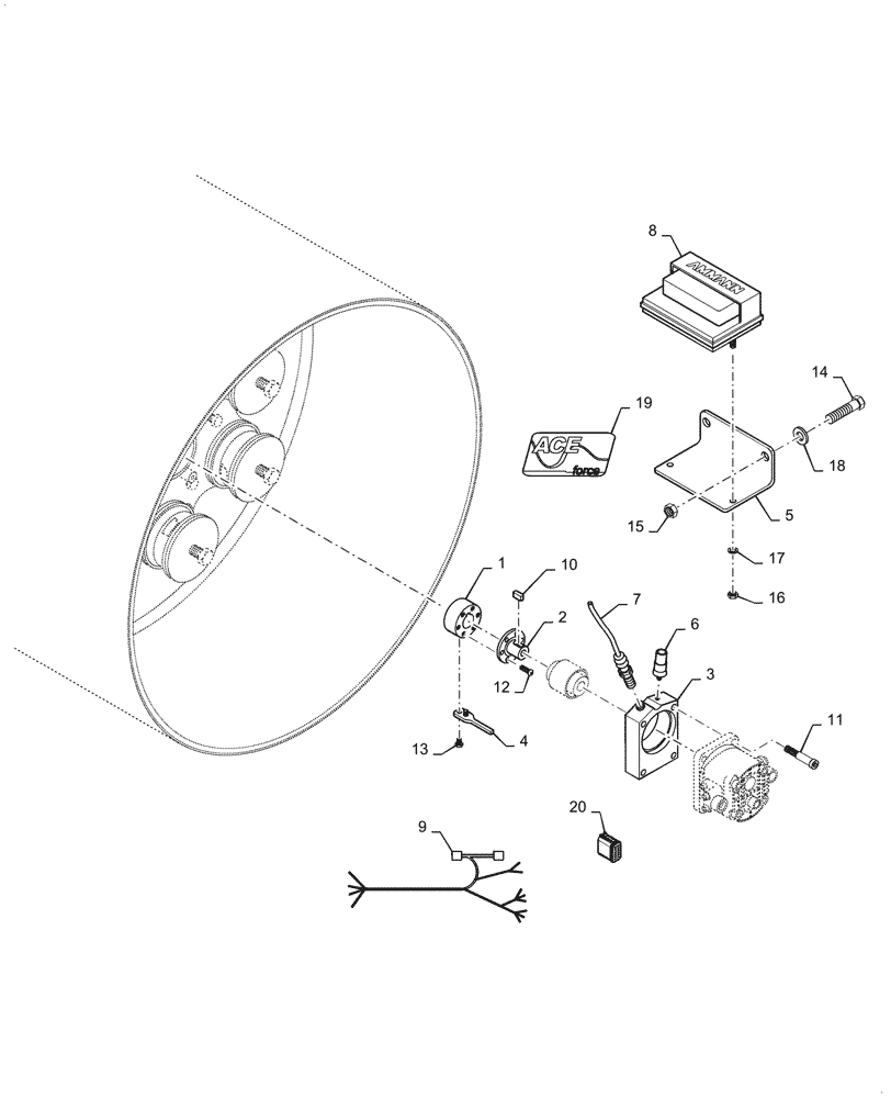 Схема запчастей Case DV23 - (55.952.AC) - ACE INSTALLATION (55) - ELECTRICAL SYSTEMS