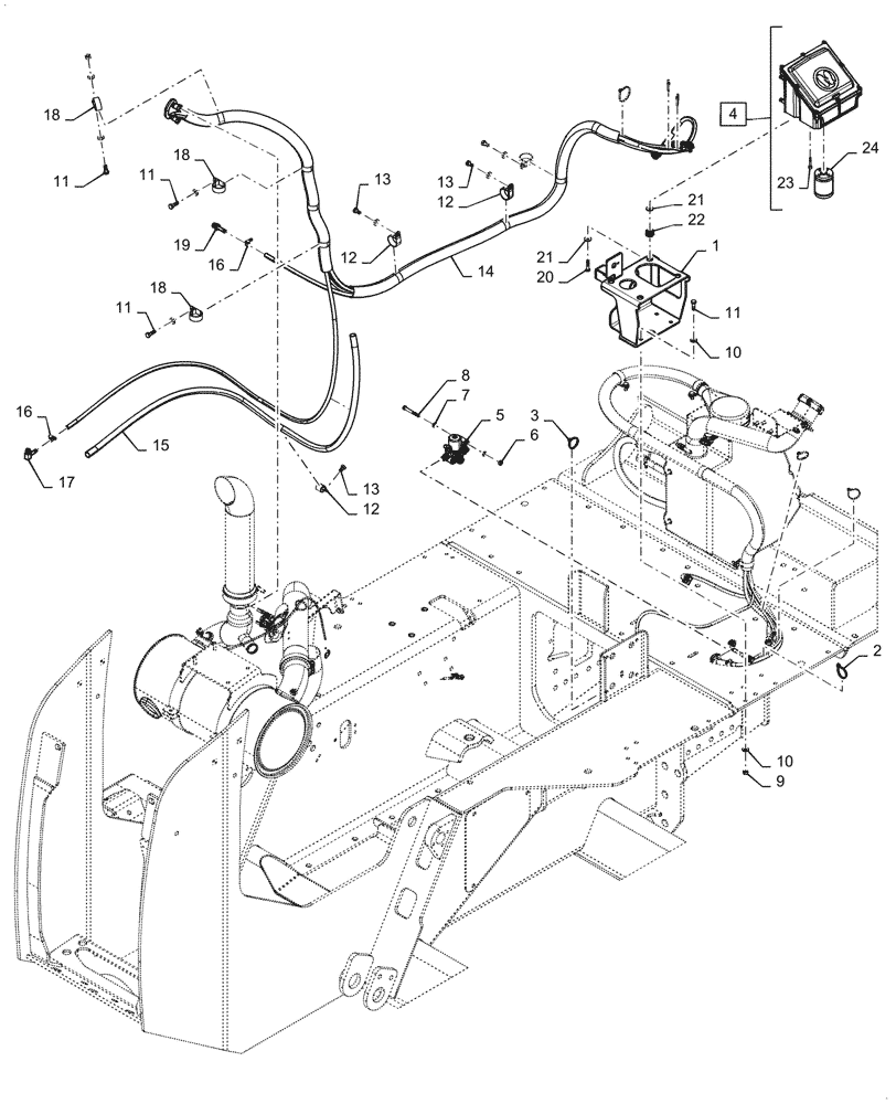 Схема запчастей Case 850M WT - (10.500.020) - VAR - 784626 - DEF/ADBLUE™ LINES, MODULE (10) - ENGINE