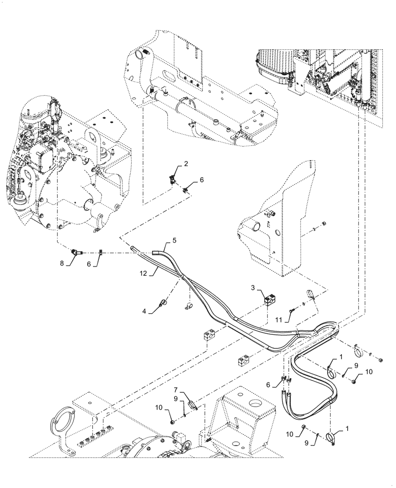 Схема запчастей Case 721G - (50.100.070) - CAB HEATER HOSE (50) - CAB CLIMATE CONTROL