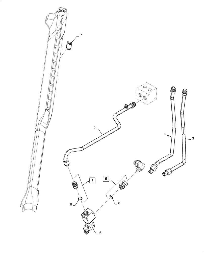 Схема запчастей Case TV380 - (35.724.010) - NO SELF-LEVELING-MECH (35) - HYDRAULIC SYSTEMS