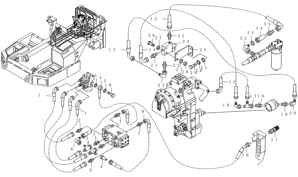 Схема запчастей Case 330 - (43A02010773[01]) - STEERING SYSTEM - HYDRAULIC CIRCUIT (09) - Implement / Hydraulics / Frame / Brakes