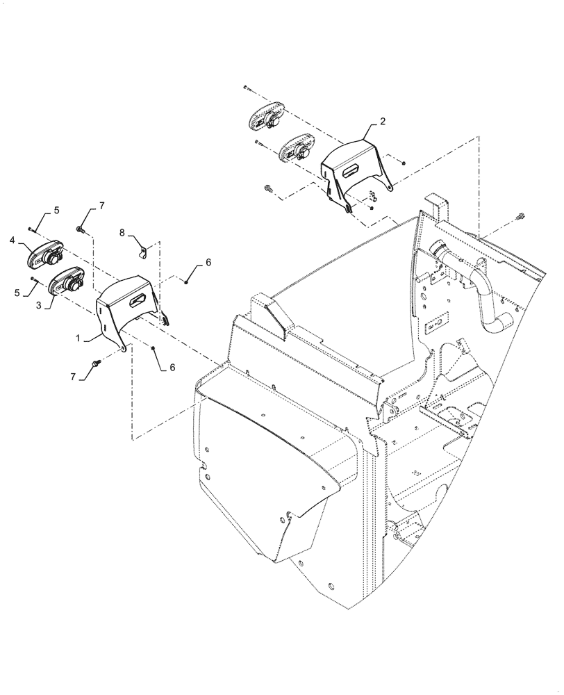 Схема запчастей Case TV380 - (55.404.030) - REAR ROAD LIGHTS, EU (55) - ELECTRICAL SYSTEMS