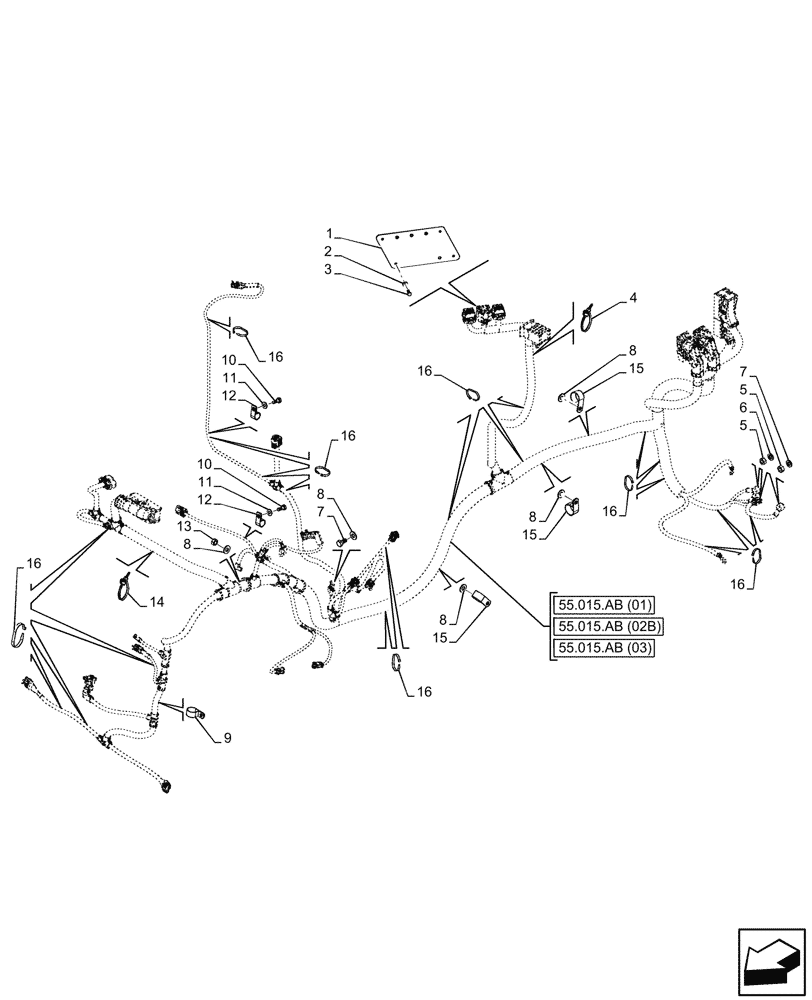 Схема запчастей Case 321F - (55.015.AB[04B]) - HARNESS, ENGINE - BEGIN DATE 01 MARCH 2017 (55) - ELECTRICAL SYSTEMS