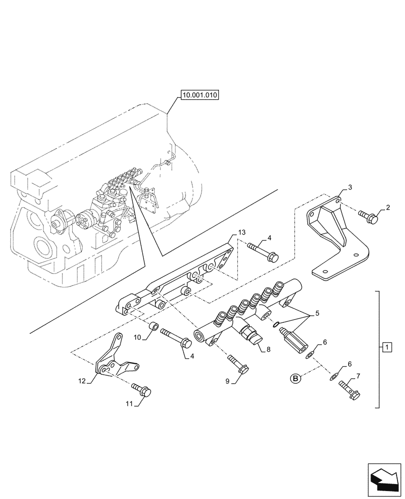 Схема запчастей Case AQ-6WG1XASS11 - (10.218.010) - FUEL SYSTEM (10) - ENGINE