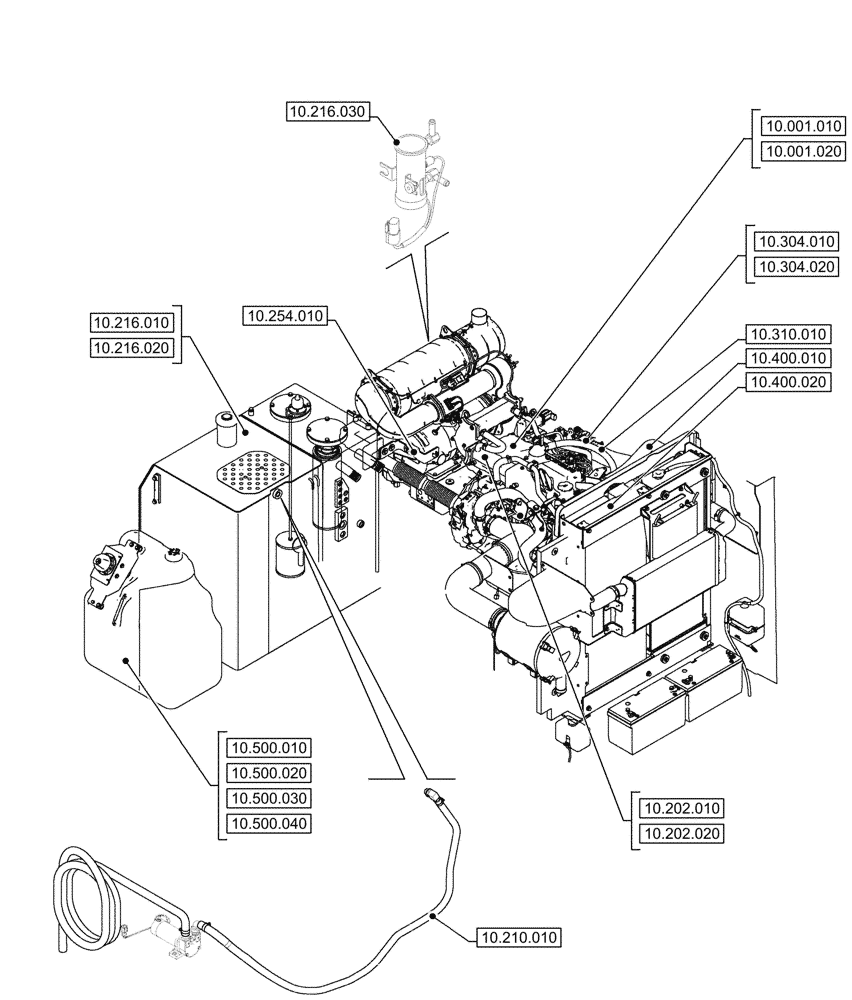Схема запчастей Case CX290D LC MH - (10.000.00) - SECTION INDEX - ENGINE (10) - ENGINE
