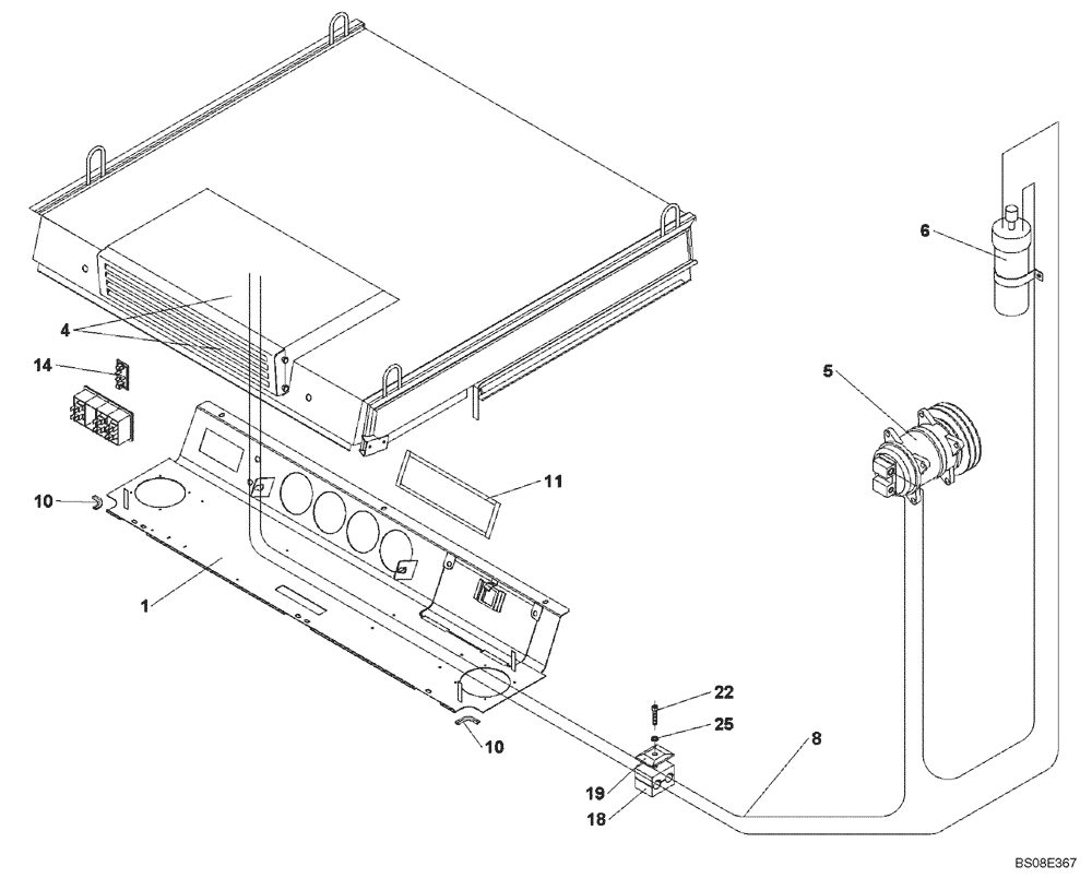 Схема запчастей Case SV208 - (12-020-05[01]) - AIR CONDITIONING (GROUP 618) (ND139629) (09) - CHASSIS