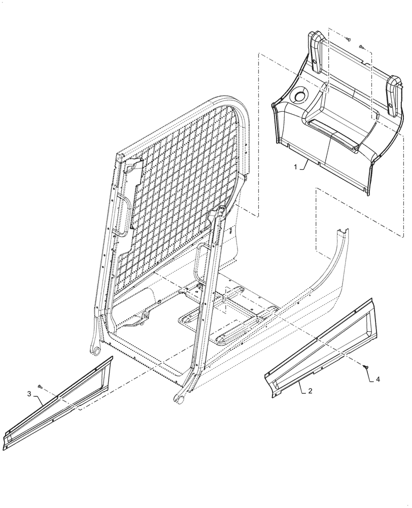 Схема запчастей Case SR270 - (90.160.050) - OPEN CAB TRIM W/ LAP , EU (90) - PLATFORM, CAB, BODYWORK AND DECALS