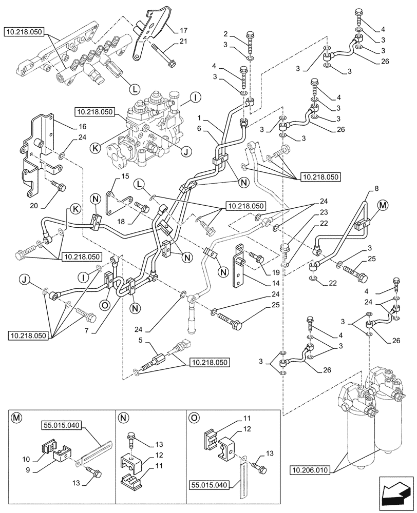 Схема запчастей Case AQ-6WG1XASS11 - (10.218.050) - FUEL INJECTOR, LINE (10) - ENGINE