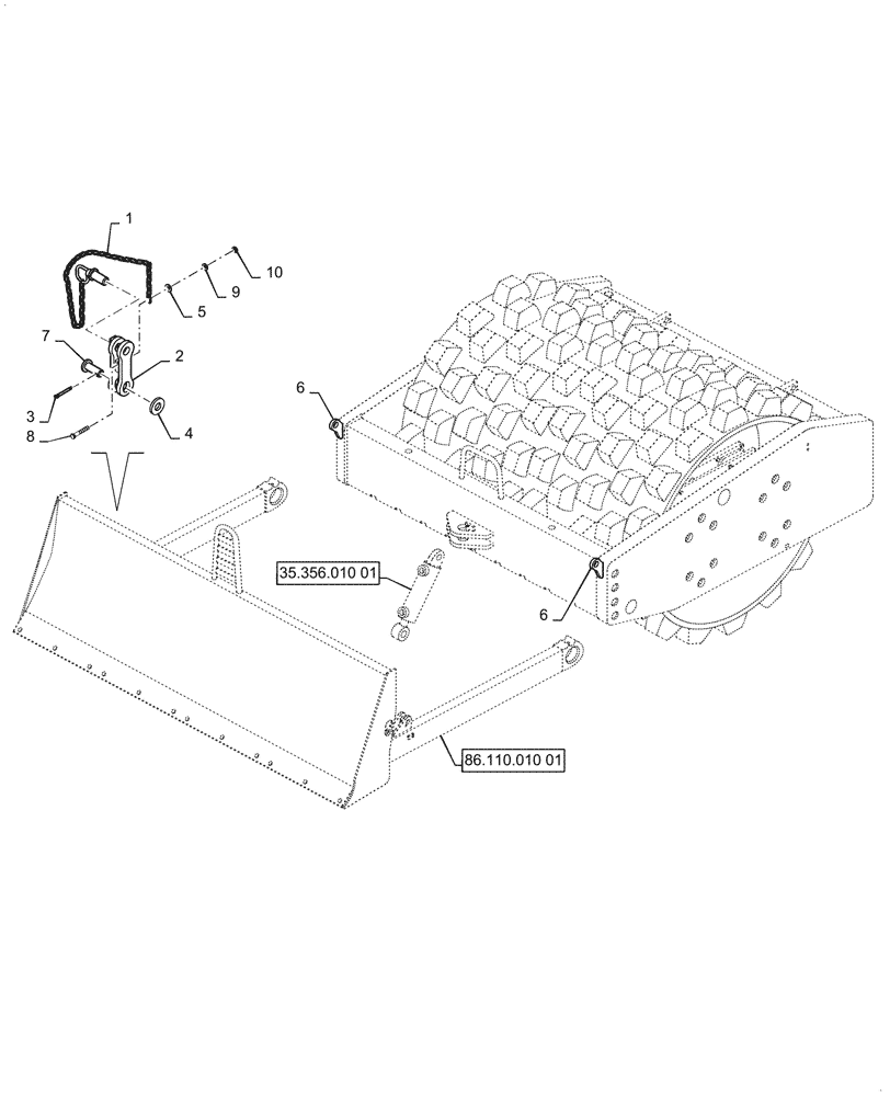 Схема запчастей Case SV208D - (86.110.010[02]) - DOZER BLADE, LOCK (86) - DOZER