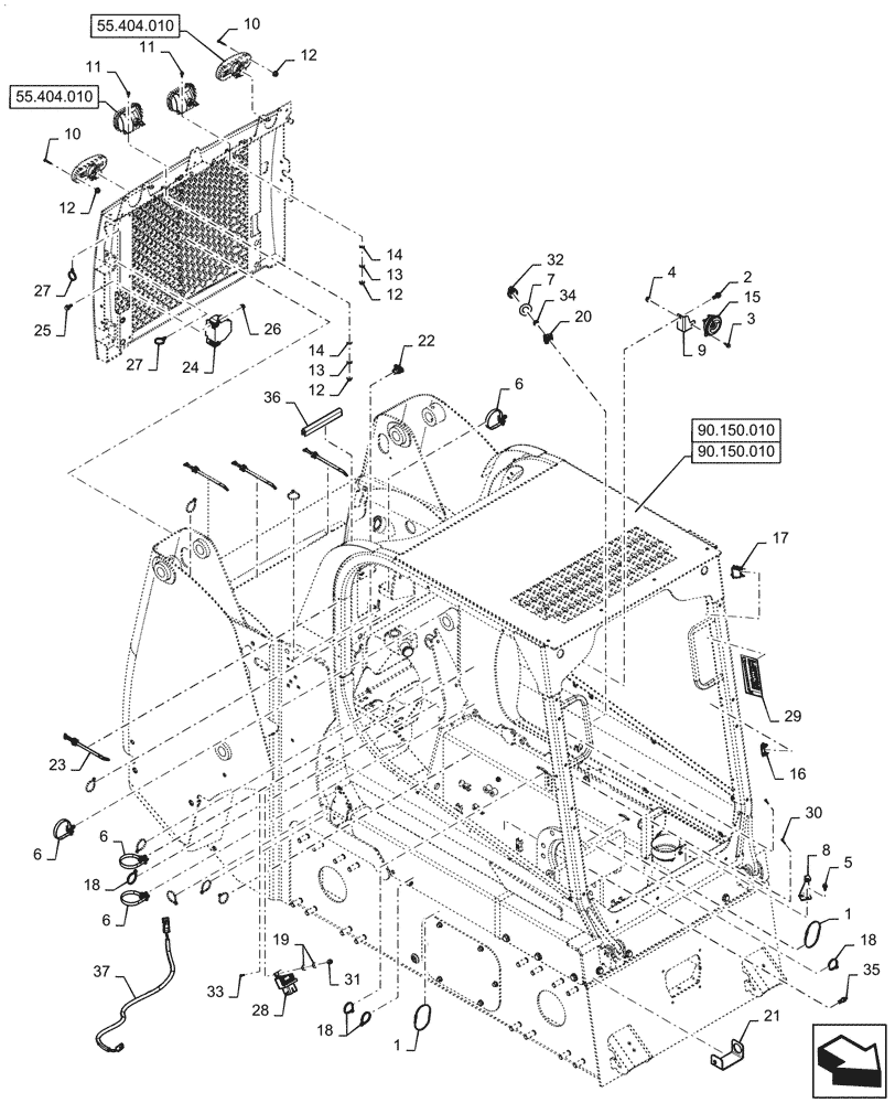 Схема запчастей Case SV340 - (55.408.010) - COMMON COMPONENTS & ELECTRICAL (55) - ELECTRICAL SYSTEMS