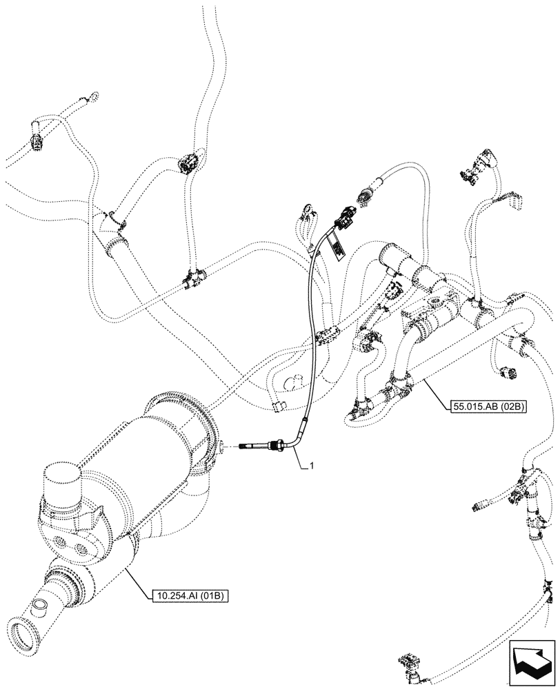 Схема запчастей Case 21F - (55.989.AA[01B]) - EXHAUST SYSTEM, PRESS SENSOR - BEGIN DATE 01 MARCH 2017 (55) - ELECTRICAL SYSTEMS