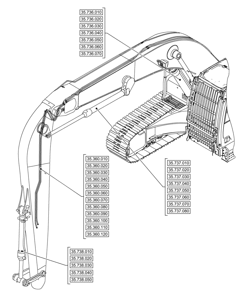 Схема запчастей Case CX290D LC SL - (35.000.00[02]) - SECTION INDEX - HYDRAULIC SYSTEMS (35) - HYDRAULIC SYSTEMS