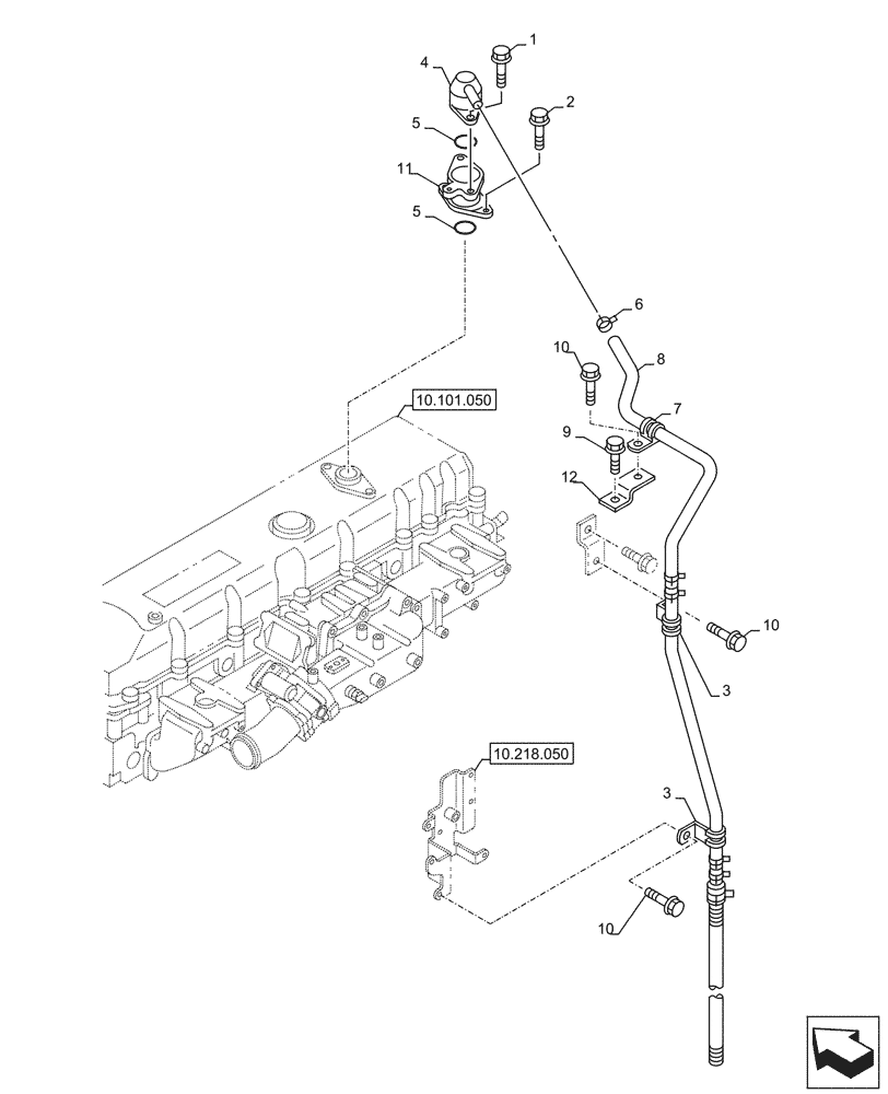 Схема запчастей Case AQ-6WG1XASS11 - (10.304.010) - ENGINE, BREATHER (10) - ENGINE