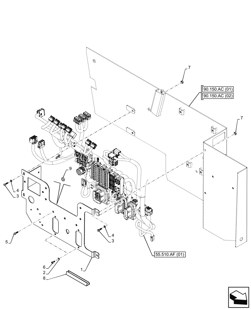 Схема запчастей Case 221F - (55.100.DO[01B]) - FUSE, RELAY - BEGIN DATE 01 MARCH 2017 (55) - ELECTRICAL SYSTEMS