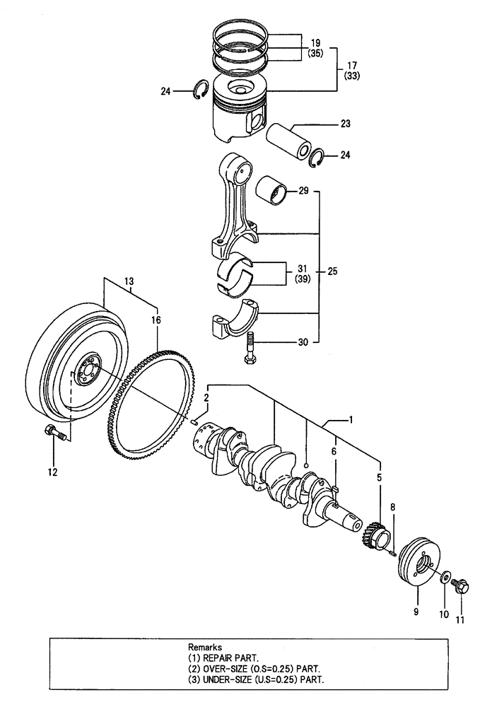 Схема запчастей Case CX50B - (08-008) - CRANKSHAFT & PISTON (10) - ENGINE