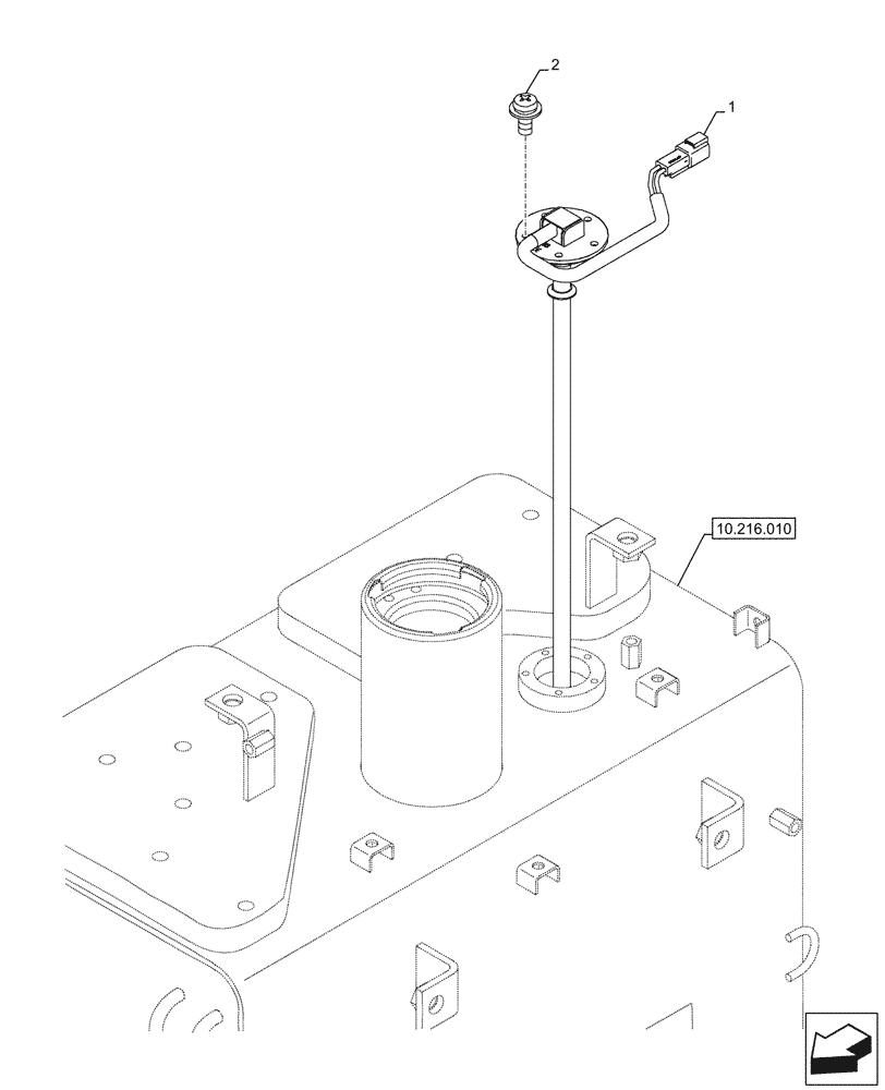 Схема запчастей Case CX145D SR LC W/BLADE - (55.011.010) - FUEL TANK, LEVEL, SENSOR (55) - ELECTRICAL SYSTEMS