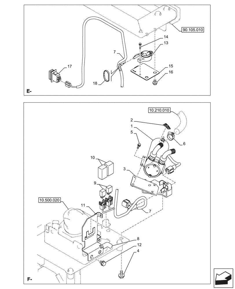 Схема запчастей Case CX145D SR LC W/BLADE - (55.011.020) - VAR - 481257 - FUEL TRANSFER PUMP (55) - ELECTRICAL SYSTEMS