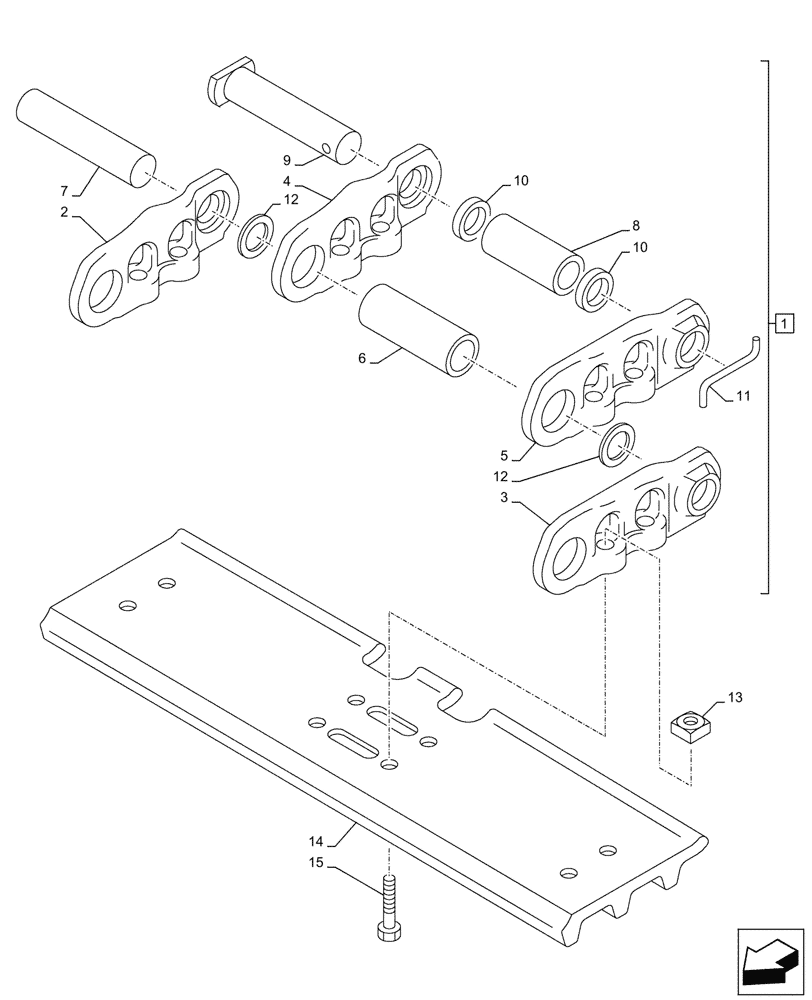 Схема запчастей Case CX145D SR LC W/BLADE - (48.100.010) - VAR - 956000 - TRACK CHAINS (500MM) (48) - TRACKS & TRACK SUSPENSION