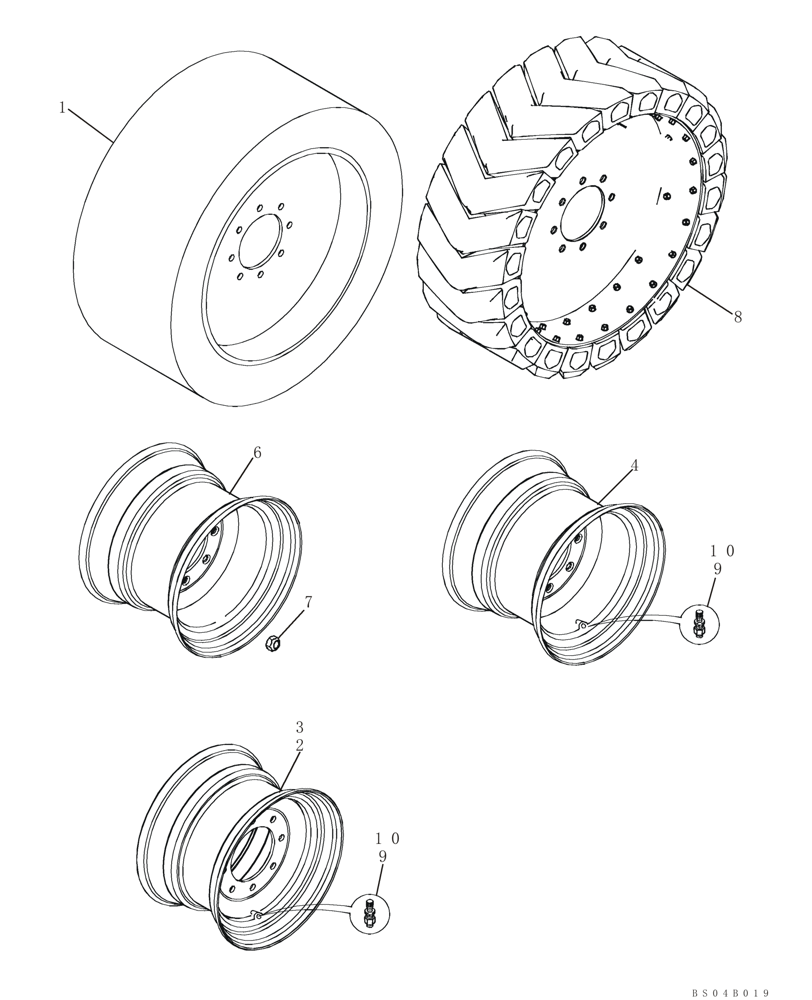 Схема запчастей Case 445 - (06-26) - WHEELS (06) - POWER TRAIN