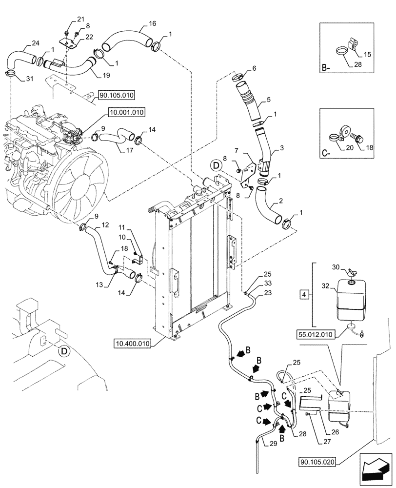 Схема запчастей Case CX145D SR LC W/BLADE - (10.310.010) - AFTERCOOLER LINE (10) - ENGINE