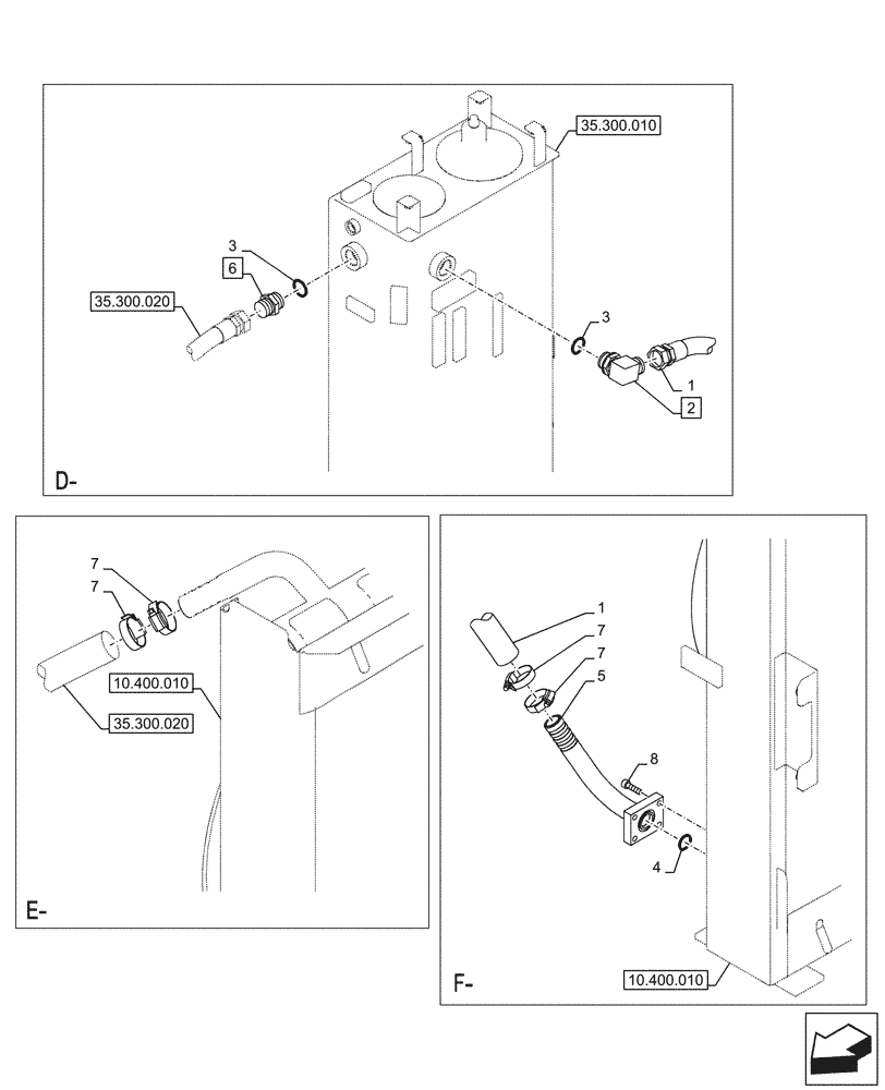 Схема запчастей Case CX145D SR LC - (35.300.040) - OIL COOLER LINE (35) - HYDRAULIC SYSTEMS