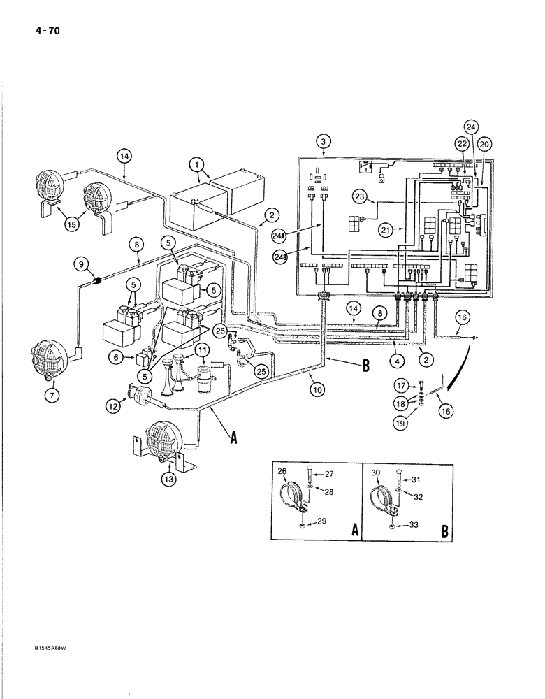 Схема запчастей Case 170B - (4-70) - TURNTABLE ELECTRICAL HARNESS, P.I.N. 74368 THROUGH 74424 (04) - ELECTRICAL SYSTEMS