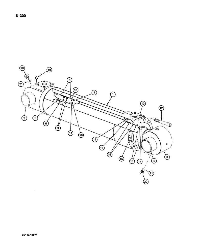 Схема запчастей Case 125B - (8-300) - ARM CYLINDER - P7746711, IF USED, CYLINDERS WITHOUT IDENTIFICATION LETTER (08) - HYDRAULICS