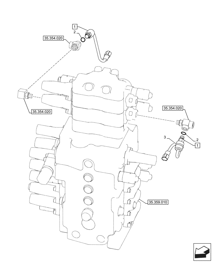 Схема запчастей Case CX145D SR LC W/BLADE - (55.425.010) - PRESSURE SWITCH, BLADE (55) - ELECTRICAL SYSTEMS