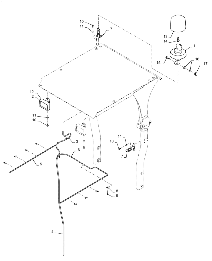 Схема запчастей Case DV23CC - (55.404.AC[01]) - WORK LIGHT & ROTATING BEACON (55) - ELECTRICAL SYSTEMS