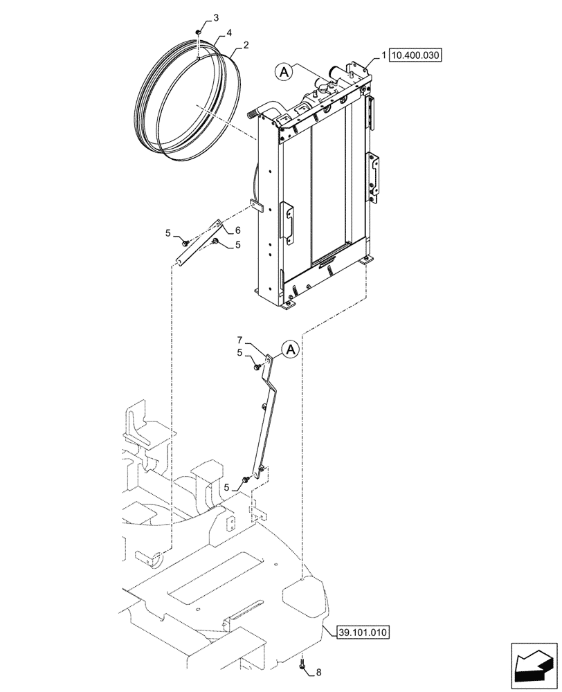 Схема запчастей Case CX145D SR LC W/BLADE - (10.400.010) - RADIATOR, HYDRAULIC (10) - ENGINE