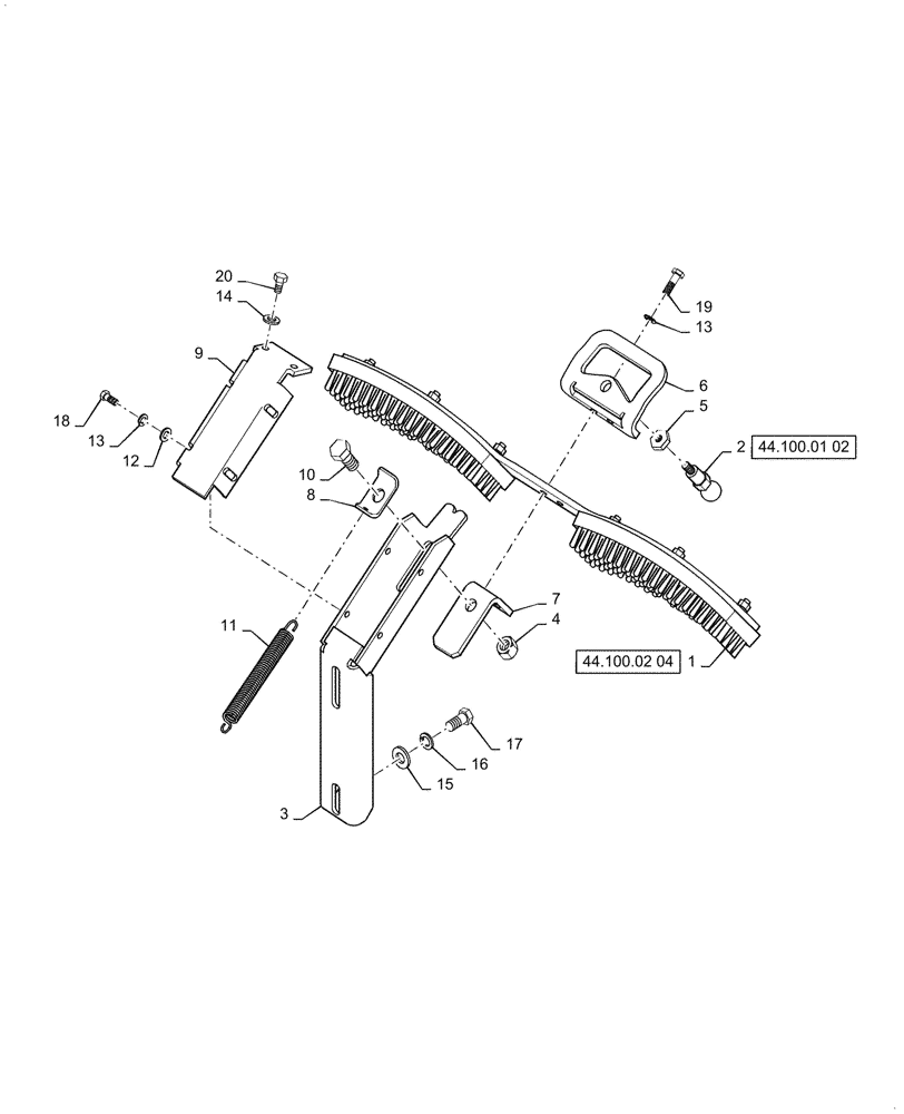 Схема запчастей Case PT240 - (44.100.03[02]) - SCRAPER, ASSY, REAR - ASN NFNTN2780 (44) - WHEELS