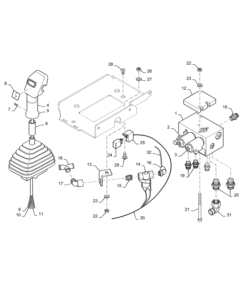 Схема запчастей Case DV26CC - (39.500.AP[02]) - EDGE CUTTER CONTROLS (39) - FRAMES AND BALLASTING