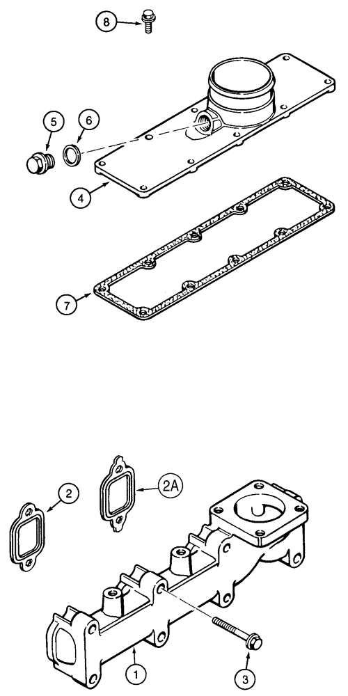 Схема запчастей Case 85XT - (02-12) - MANIFOLDS NORTH AMERICA/EUROPE *- JAF0236483 (02) - ENGINE