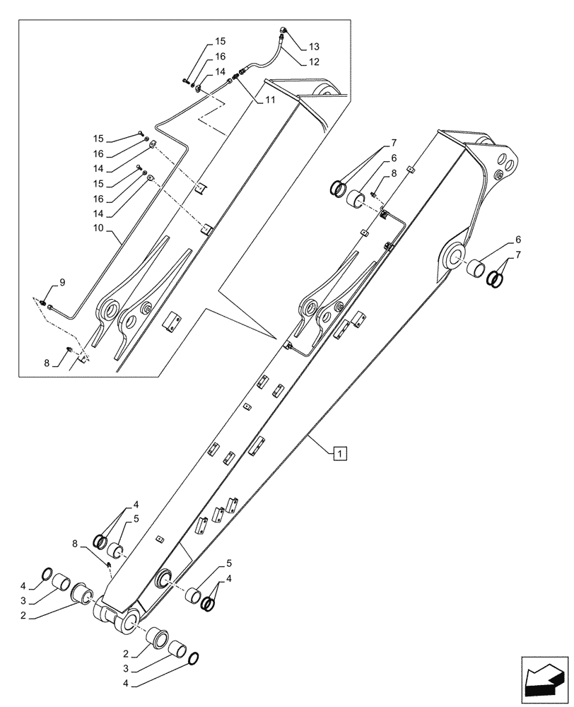 Схема запчастей Case CX145D SR LC W/BLADE - (84.912.020) - VAR - 781178 - QUICK COUPLER, ARM (L=3.0 M) (84) - BOOMS, DIPPERS & BUCKETS