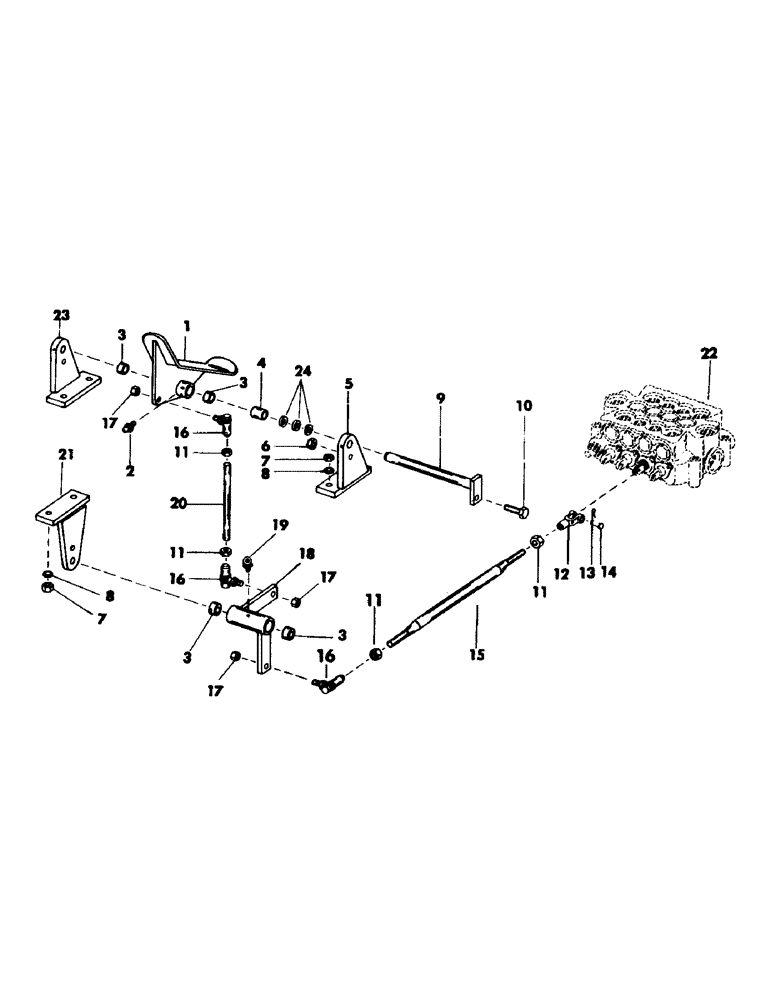 Схема запчастей Case 50 - (071) - RIGHT TRACK PEDAL CONTROL AND LINKAGE (33) - BRAKES & CONTROLS