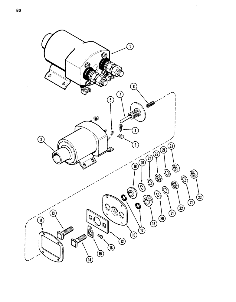 Схема запчастей Case 880C - (080) - A42376 SOLENOID, 504BD DIESEL ENGINE (06) - ELECTRICAL SYSTEMS