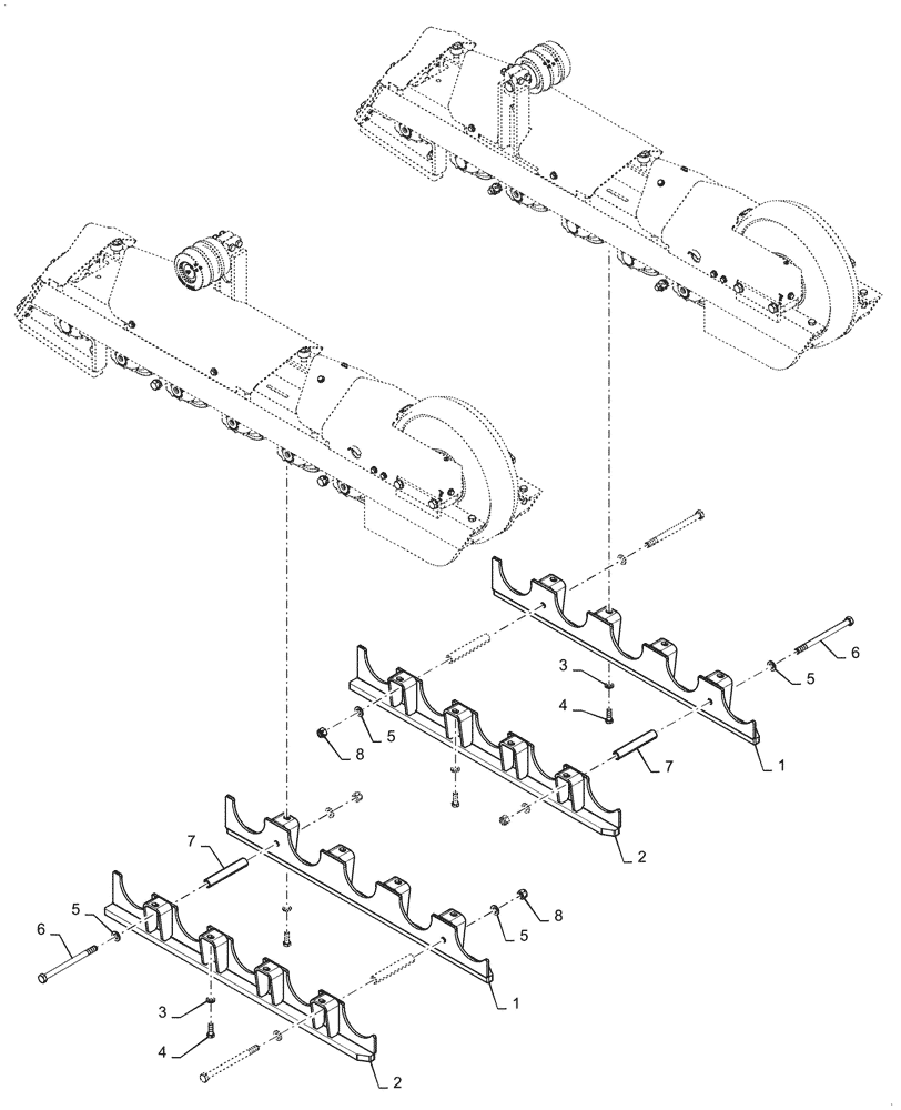 Схема запчастей Case 750M WT - (48.130.010) - VAR - 784524 - ROCK GUARD, CRAWLER TRACK ASSY (48) - TRACKS & TRACK SUSPENSION