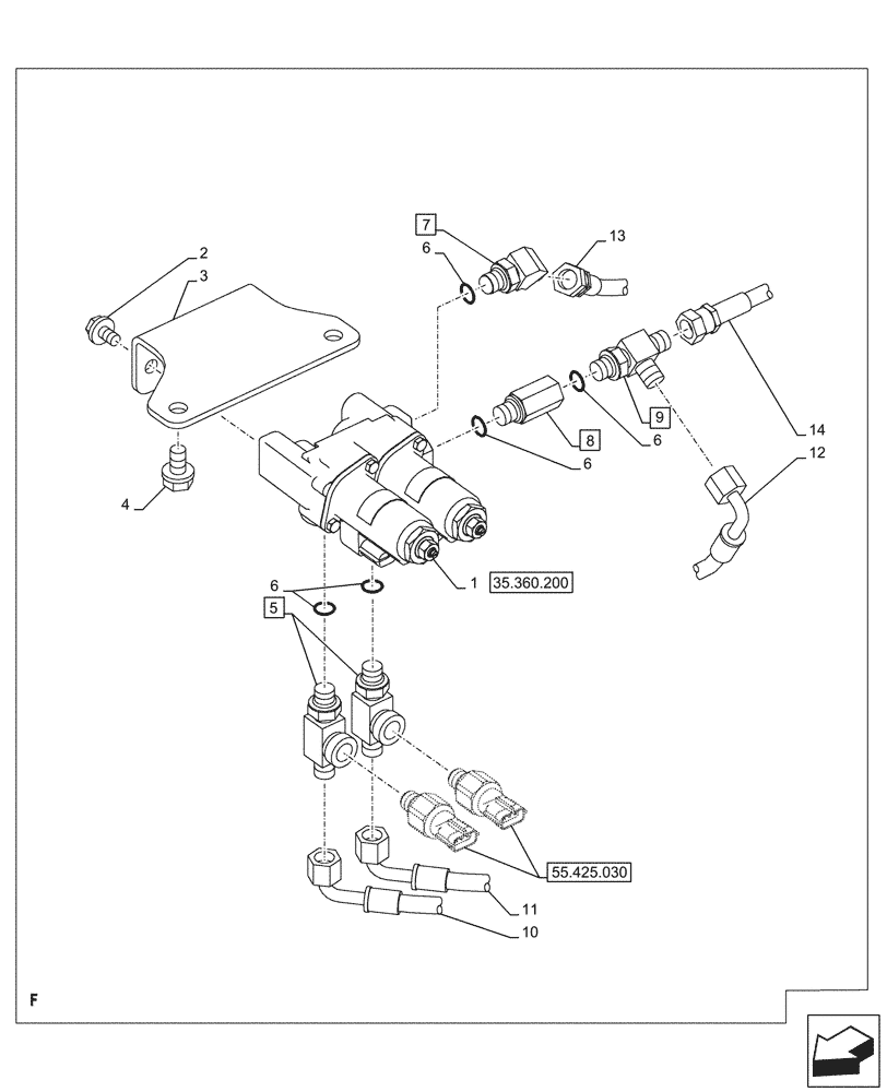 Схема запчастей Case CX145D SR LC - (35.360.090) - VAR - 461869 - HAMMER CIRCUIT, SHEARS, HIGH FLOW, W/ ELECTRICAL PROPORTIONAL CONTROL (35) - HYDRAULIC SYSTEMS