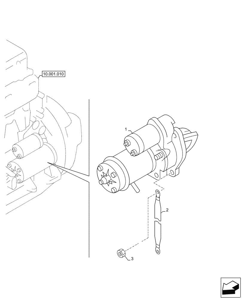 Схема запчастей Case AQ-6WG1XASS11 - (55.201.010) - STARTER MOTOR (55) - ELECTRICAL SYSTEMS