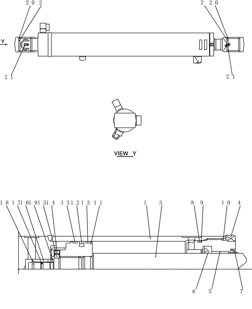 Схема запчастей Case CX31B - (03-006[02]) - CYLINDER INSTAL, ARM (35) - HYDRAULIC SYSTEMS