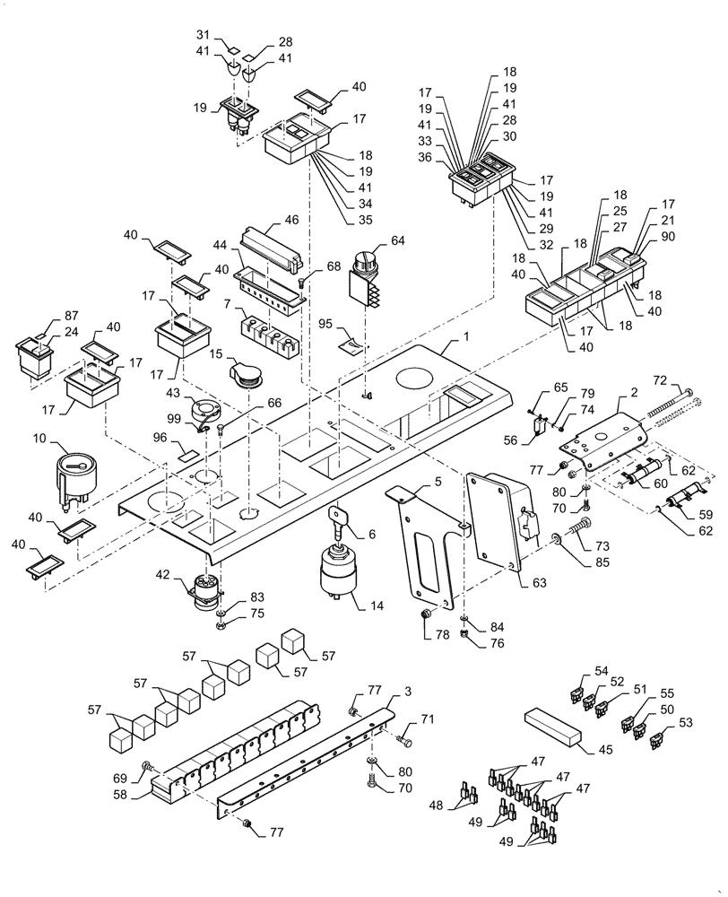 Схема запчастей Case SV208 - (04-02[01a]) - DASHBOARD - BTW NENTA2269 - NENTA2275 (04) - ELECTRICAL SYSTEMS