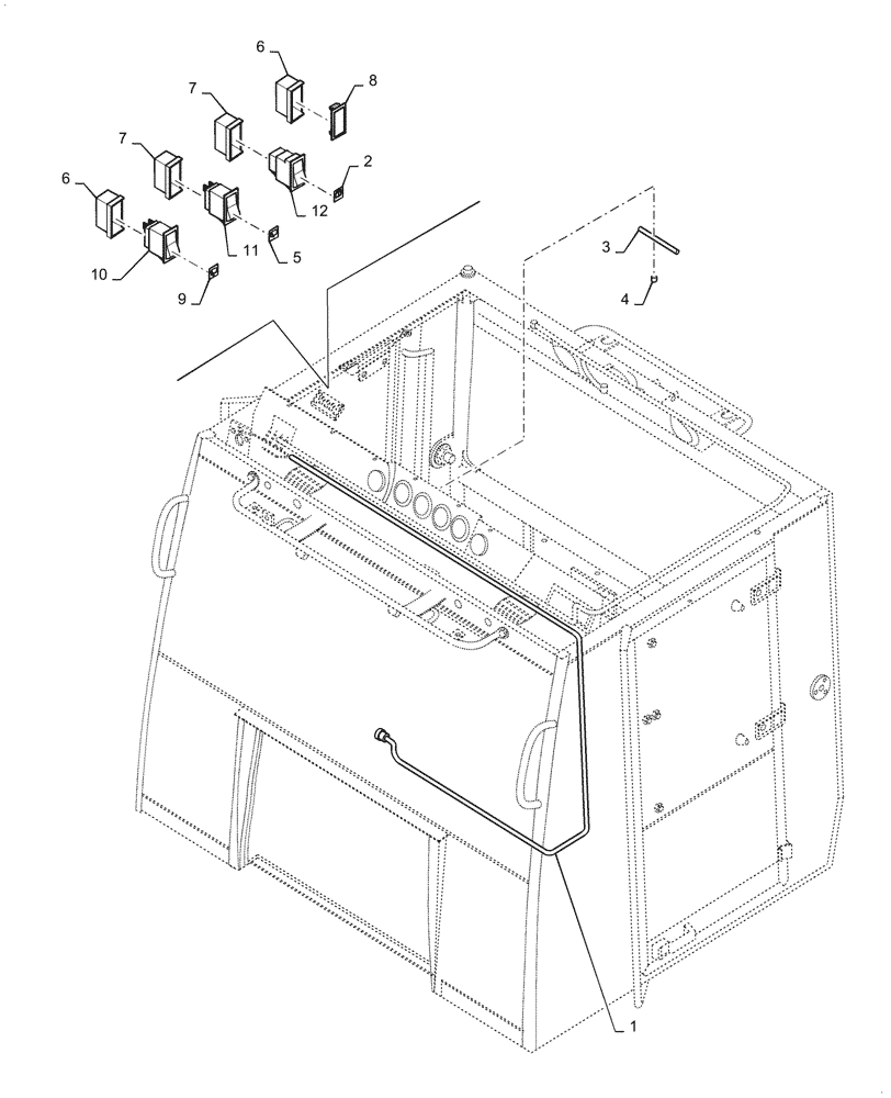 Схема запчастей Case PT240 - (55.512.03) - CAB CONTROL (55) - ELECTRICAL SYSTEMS